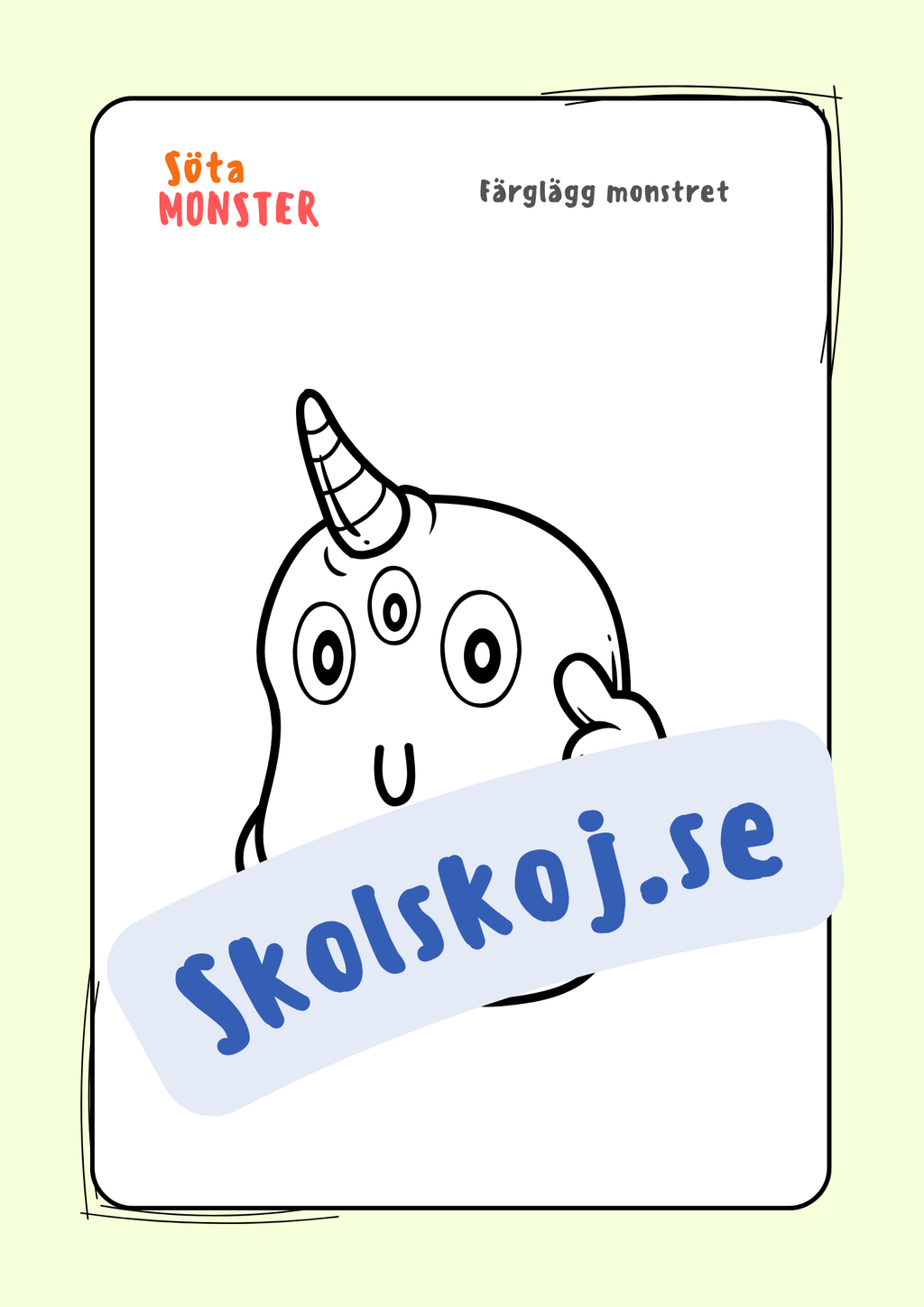 Söta monster - Målarbok (30 sidor)