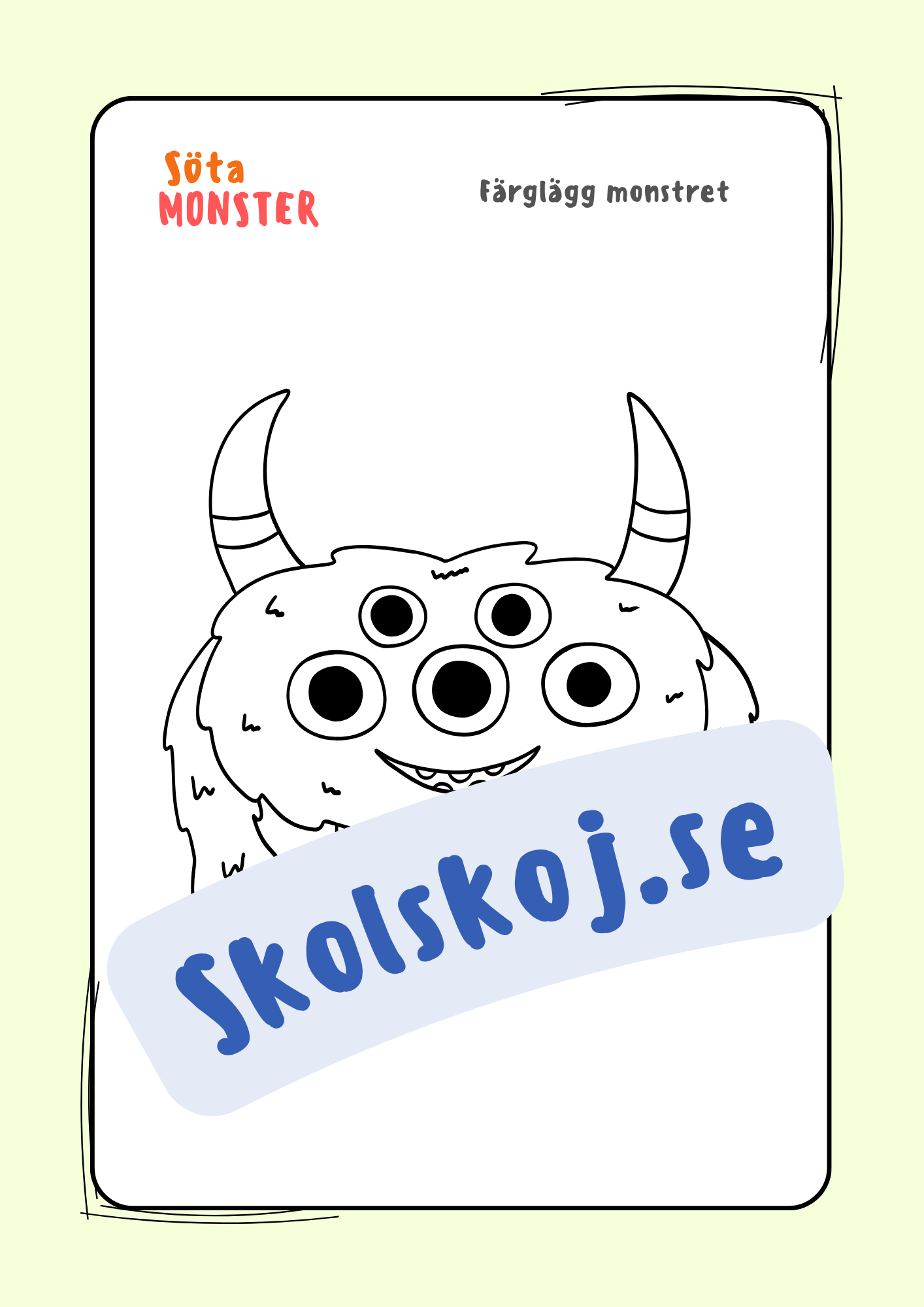Söta monster - Målarbok (30 sidor)