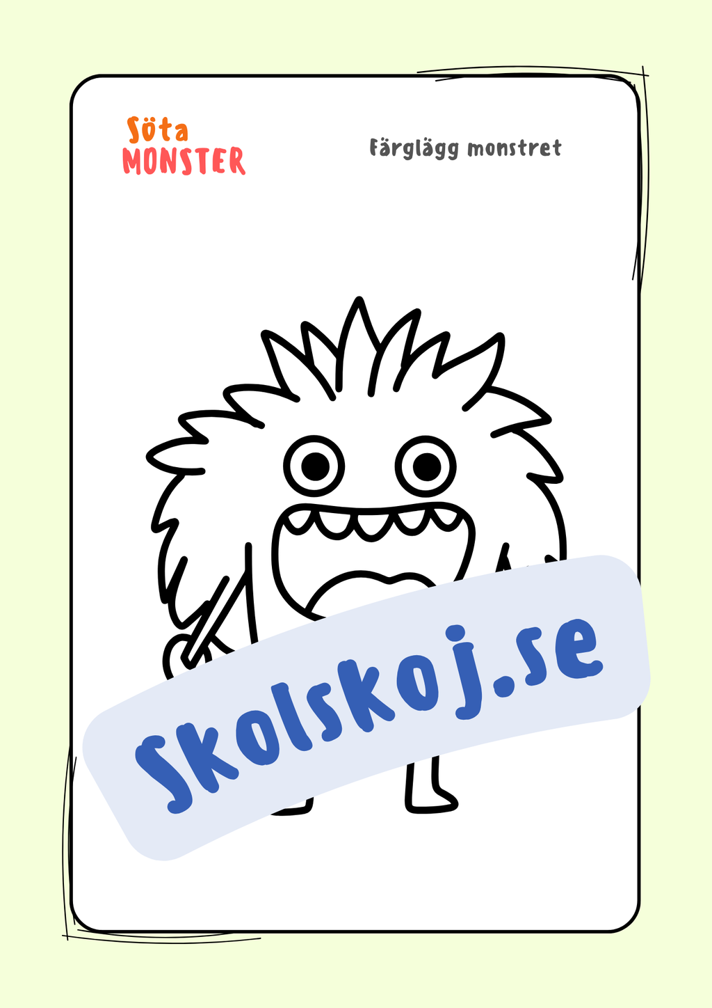 Söta monster - Målarbok (30 sidor)