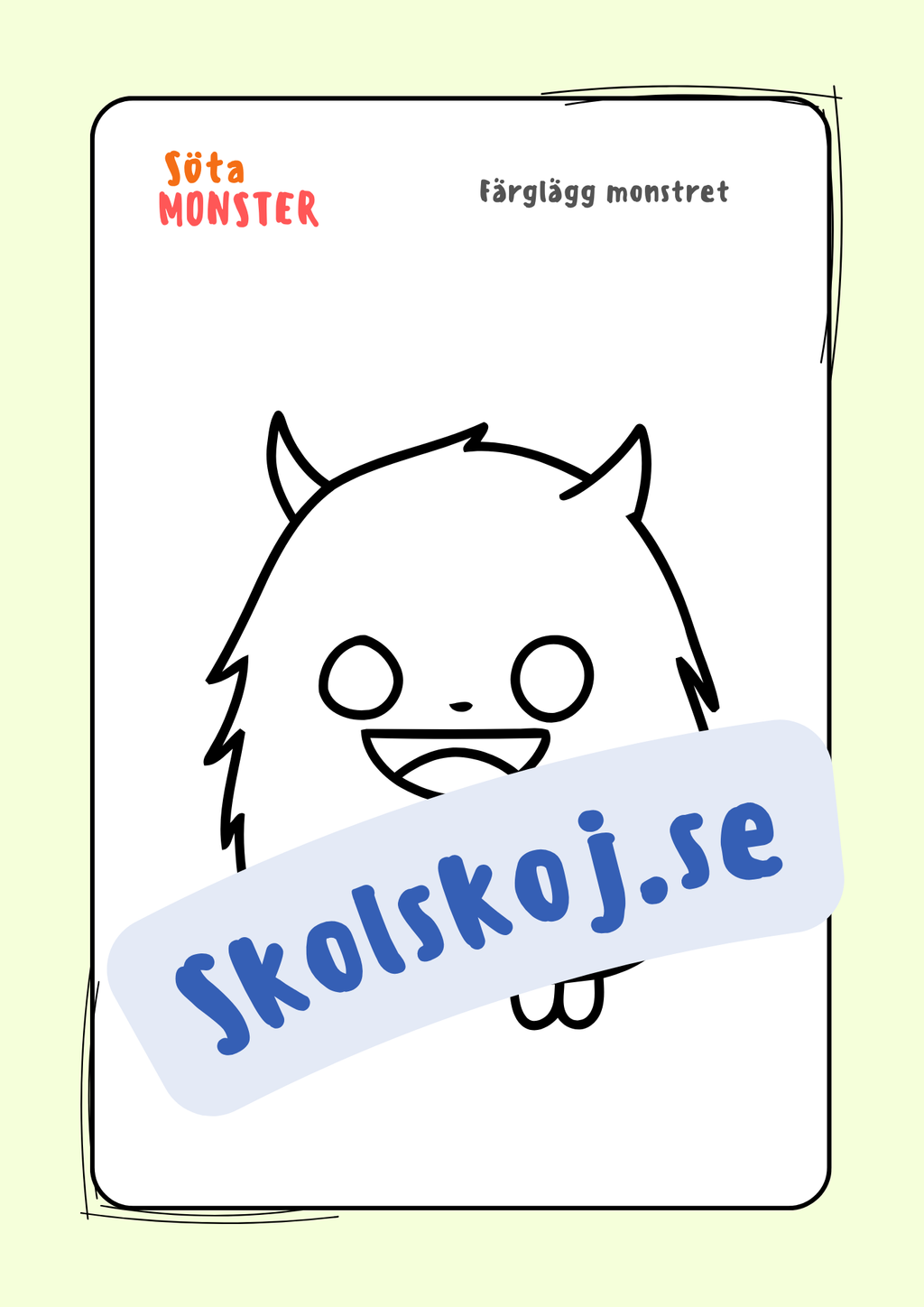 Söta monster - Målarbok (30 sidor)