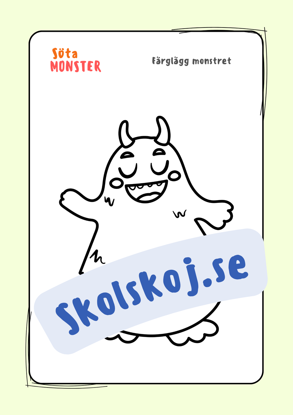 Söta monster - Målarbok (30 sidor)