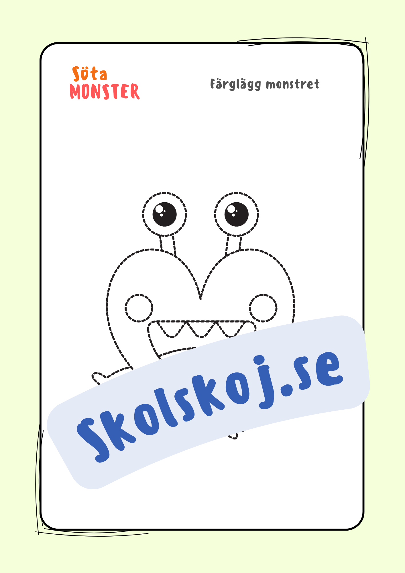 Söta monster - Målarbok (30 sidor)