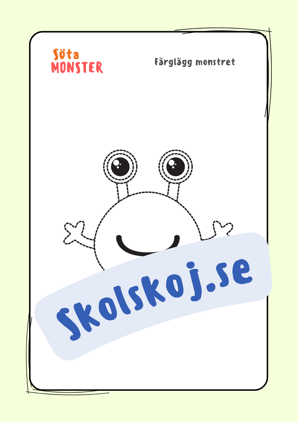 Söta monster - Målarbok (30 sidor)