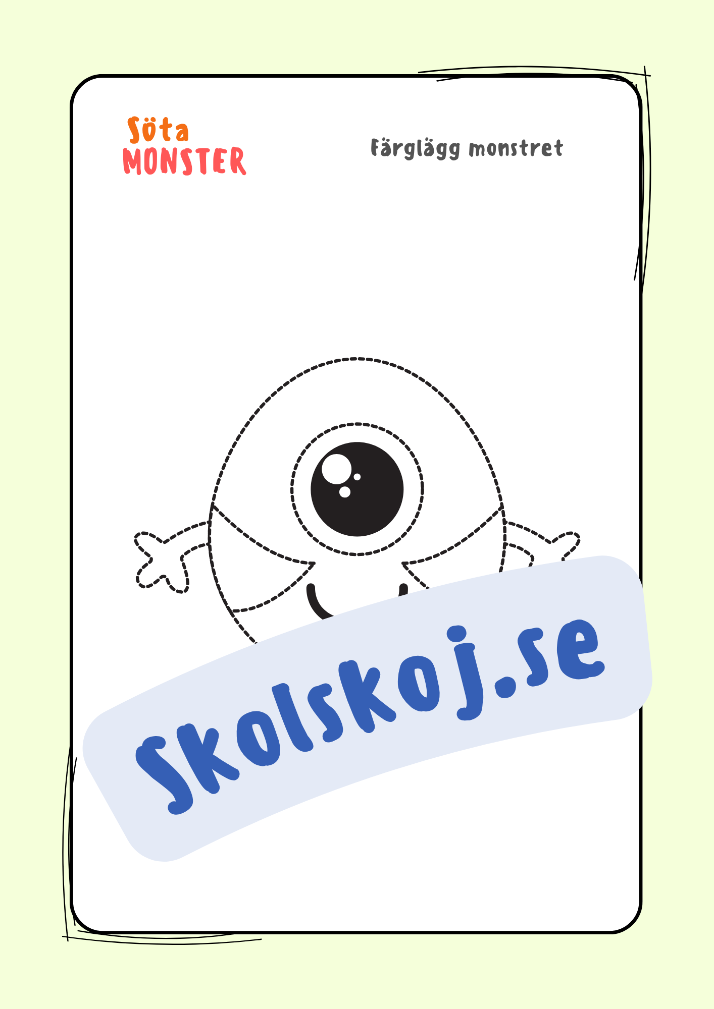 Söta monster - Målarbok (30 sidor)