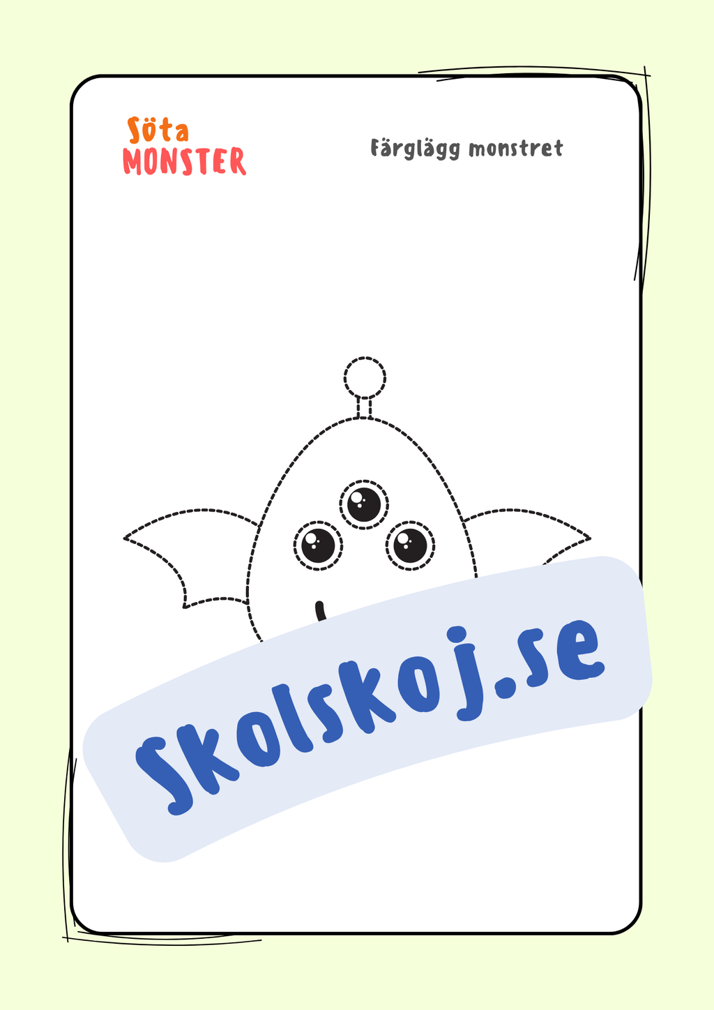 Söta monster - Målarbok (30 sidor)