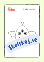 Söta monster - Målarbok (30 sidor)