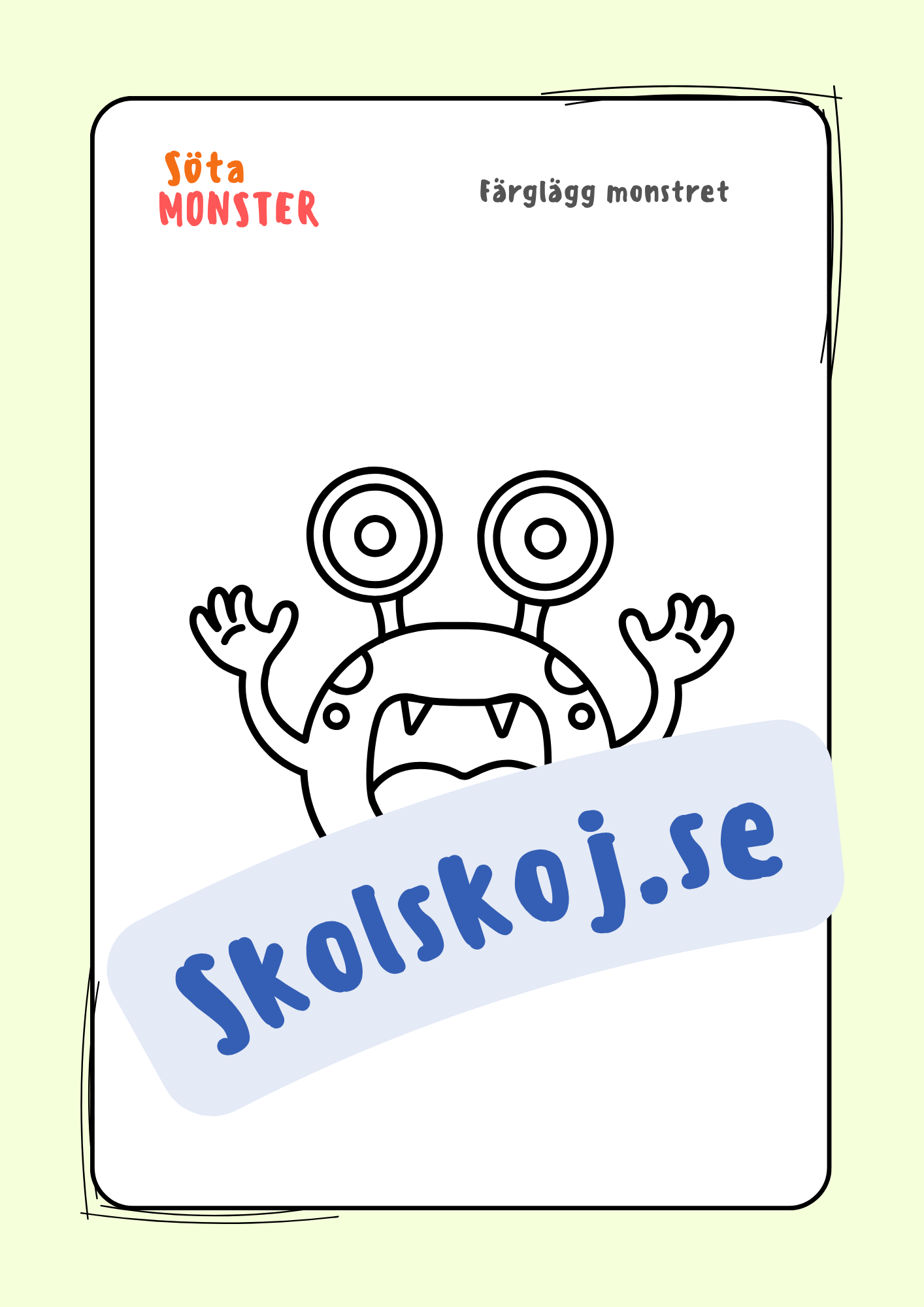 Söta monster - Målarbok (30 sidor)