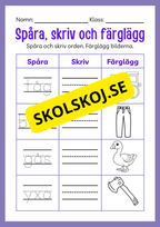 Spåra, skriv och färglägg - Häfte
