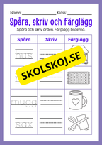 Spåra, skriv och färglägg - Häfte