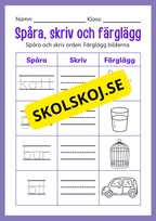 Spåra, skriv och färglägg - Häfte