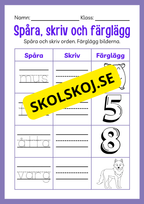 Spåra, skriv och färglägg - Häfte