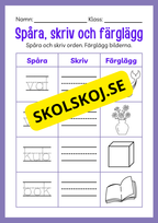 Spåra, skriv och färglägg - Häfte