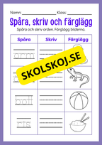 Spåra, skriv och färglägg - Häfte