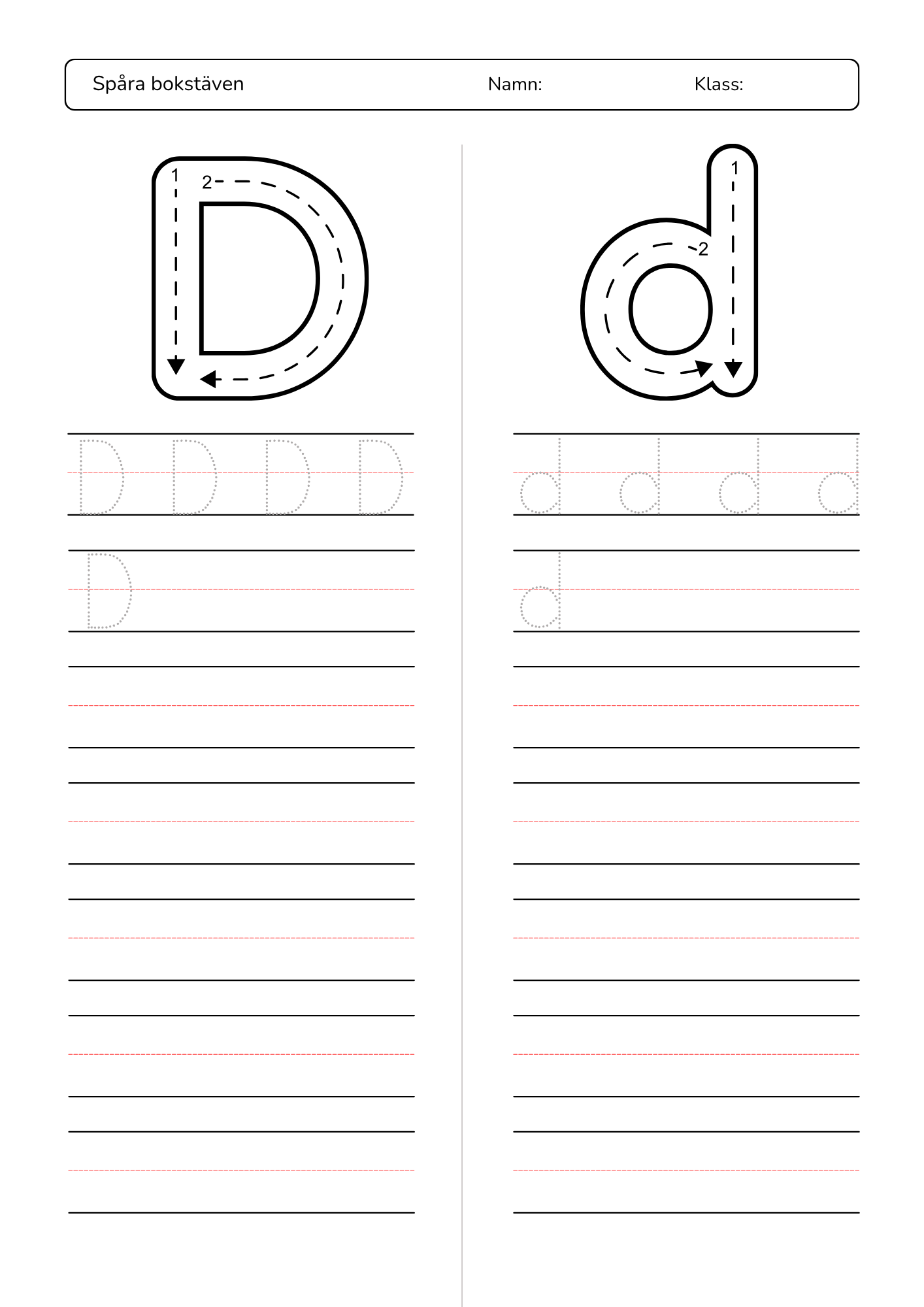 Spåra alfabetet - A till Ö