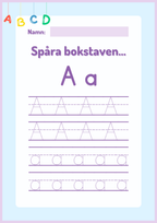 Spåra bokstäver - Alfabetet