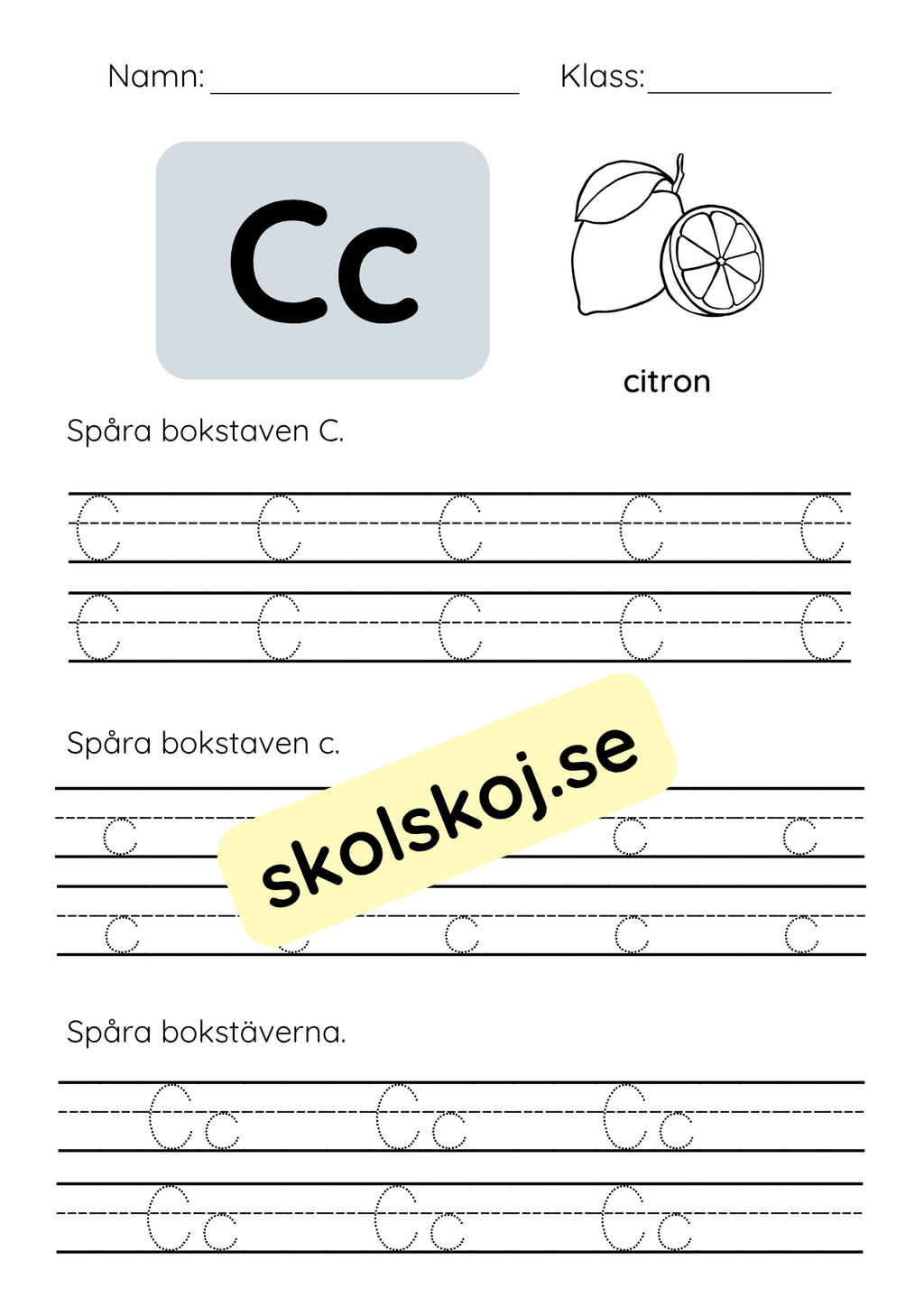 Spåra bokstäver - Hela alfabetet