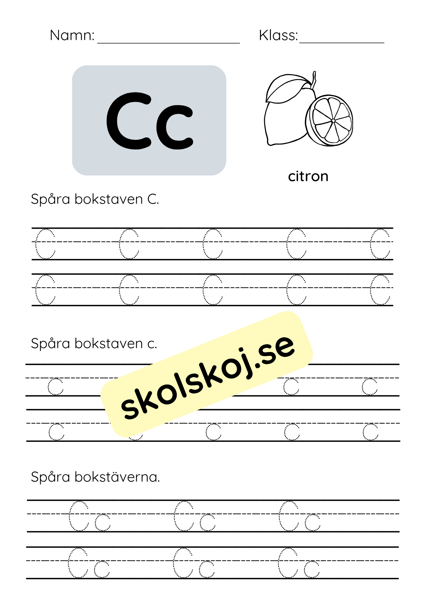 Spåra bokstäver - Hela alfabetet