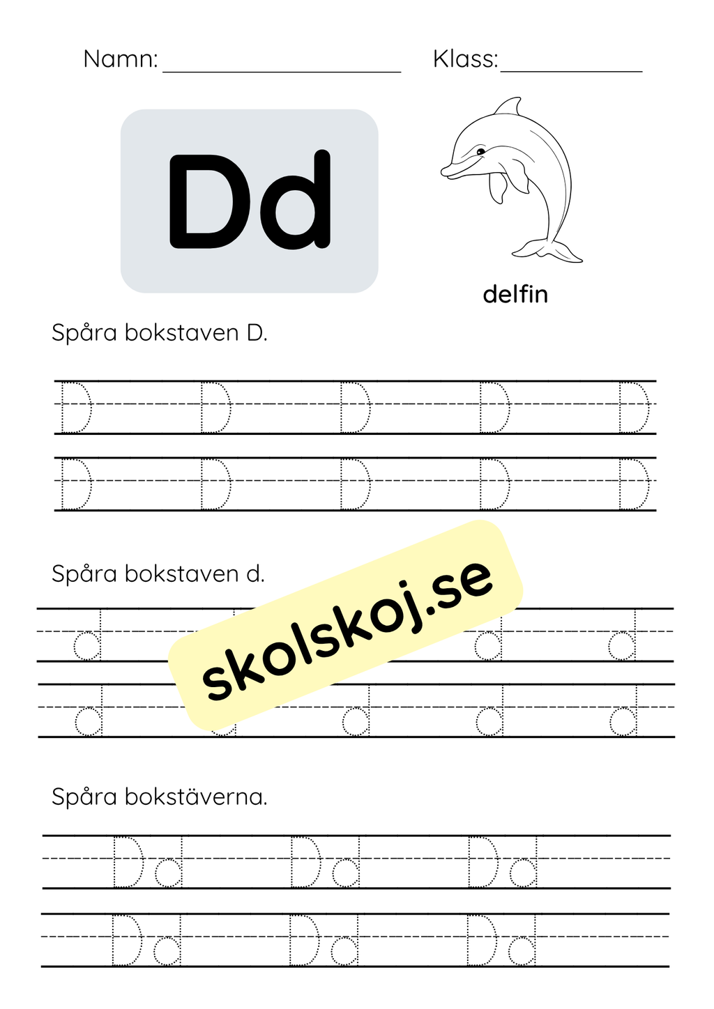Spåra bokstäver - Hela alfabetet