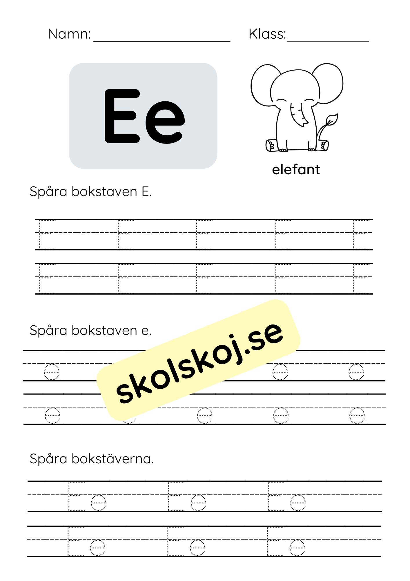 Spåra bokstäver - Hela alfabetet