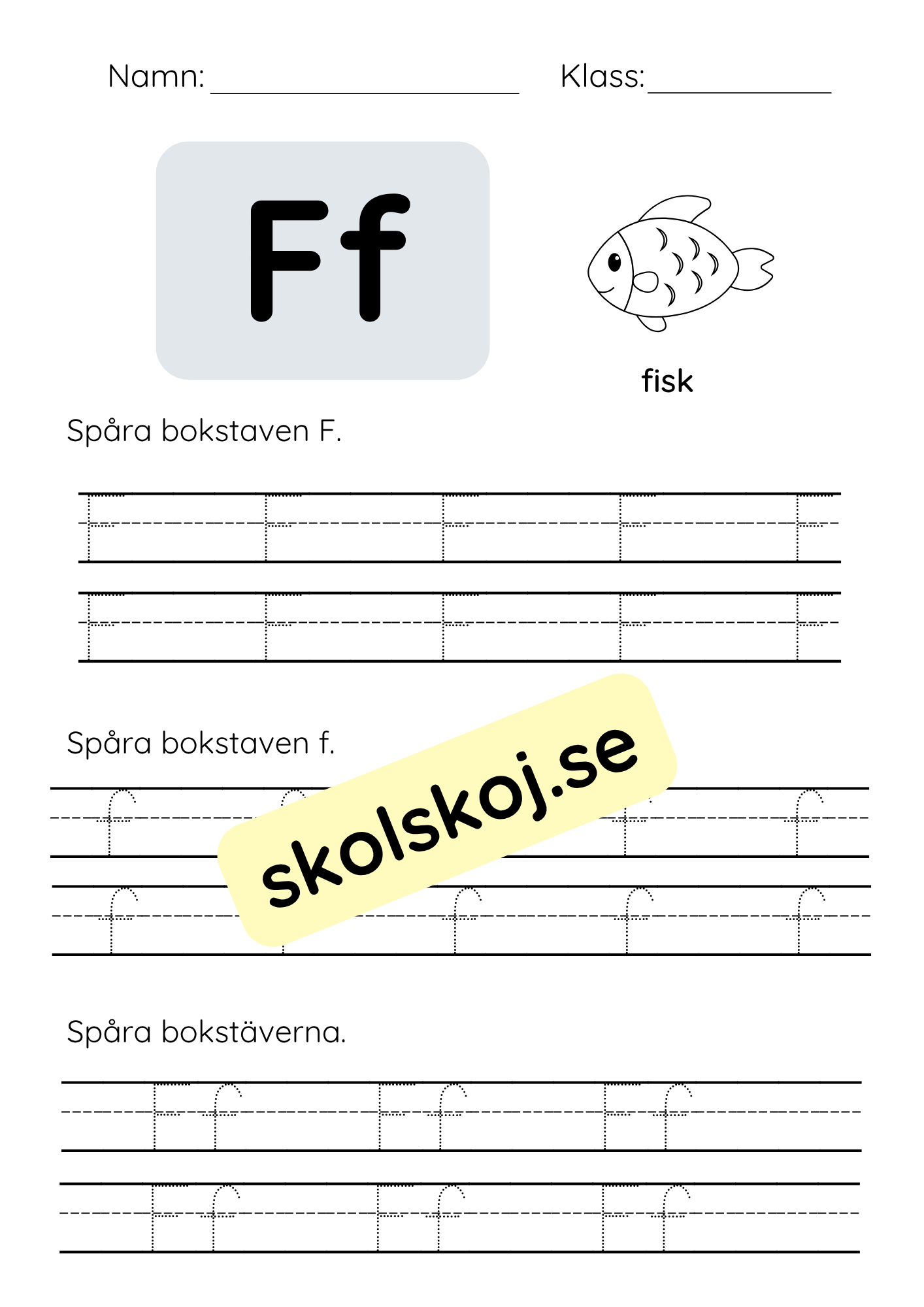 Spåra bokstäver - Hela alfabetet