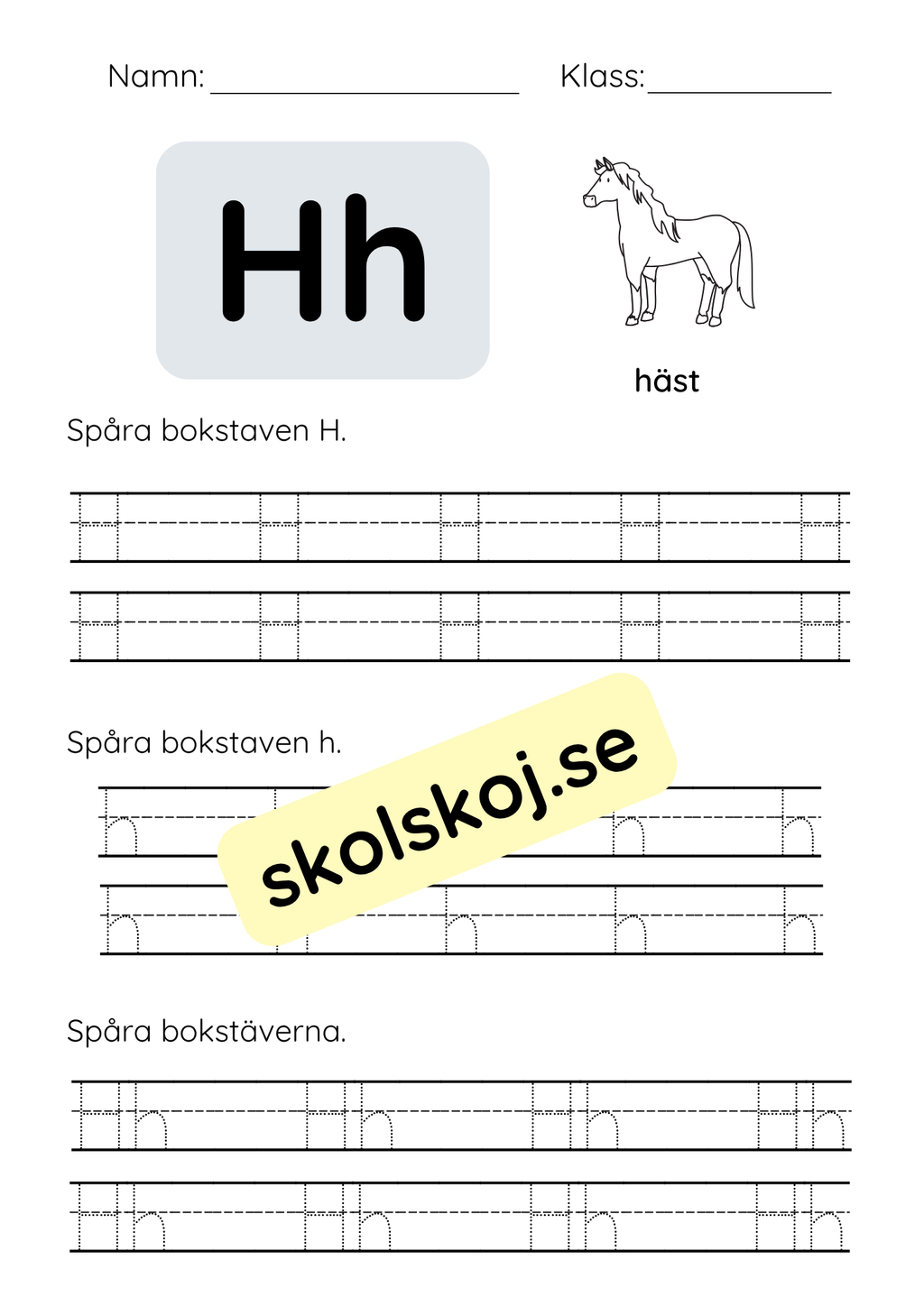 Spåra bokstäver - Hela alfabetet