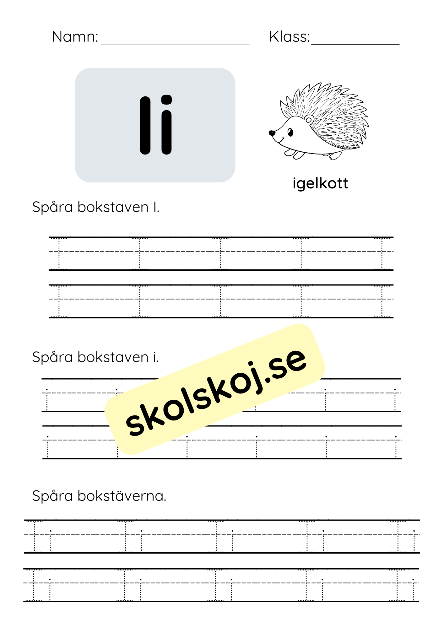 Spåra bokstäver - Hela alfabetet