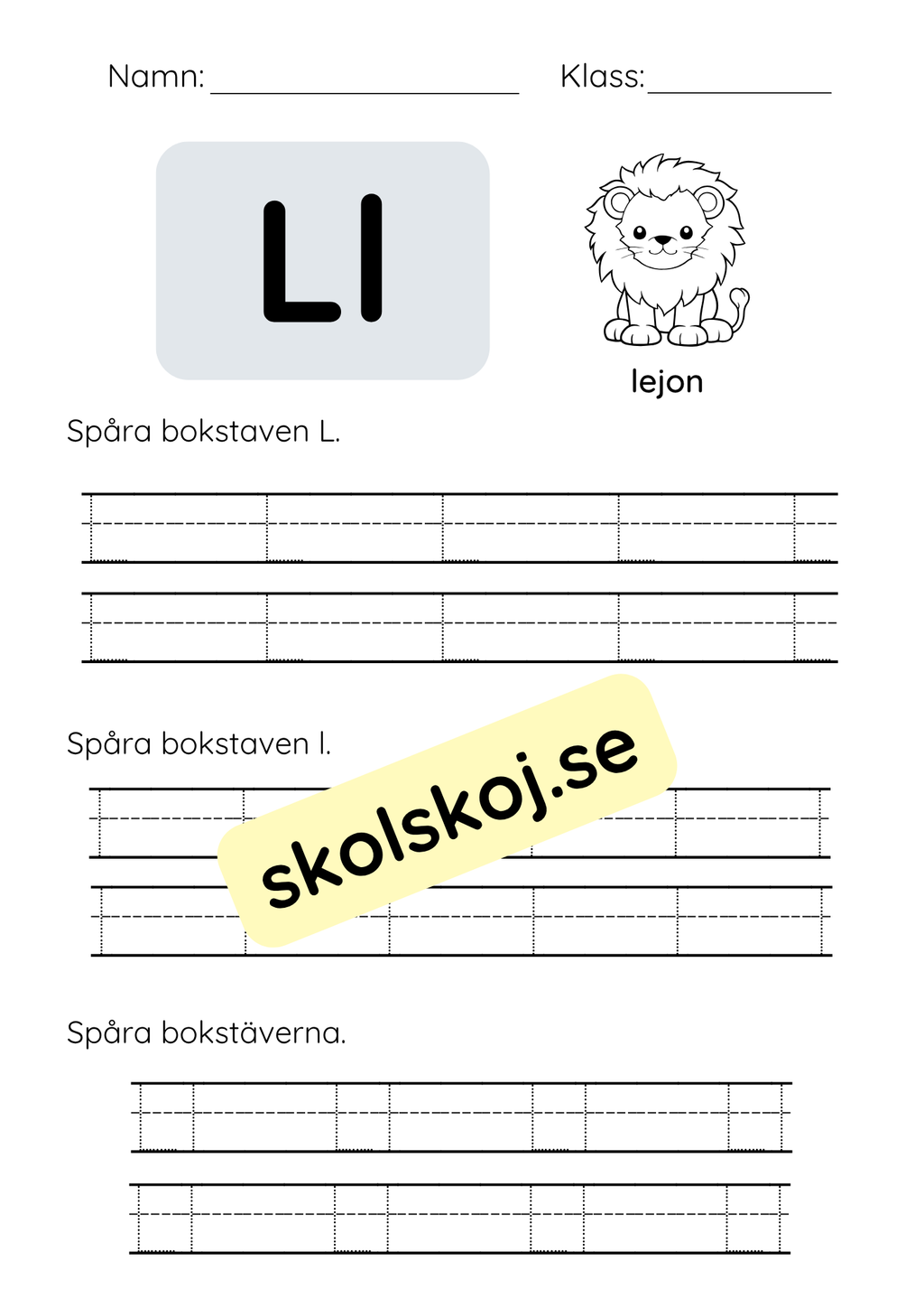 Spåra bokstäver - Hela alfabetet