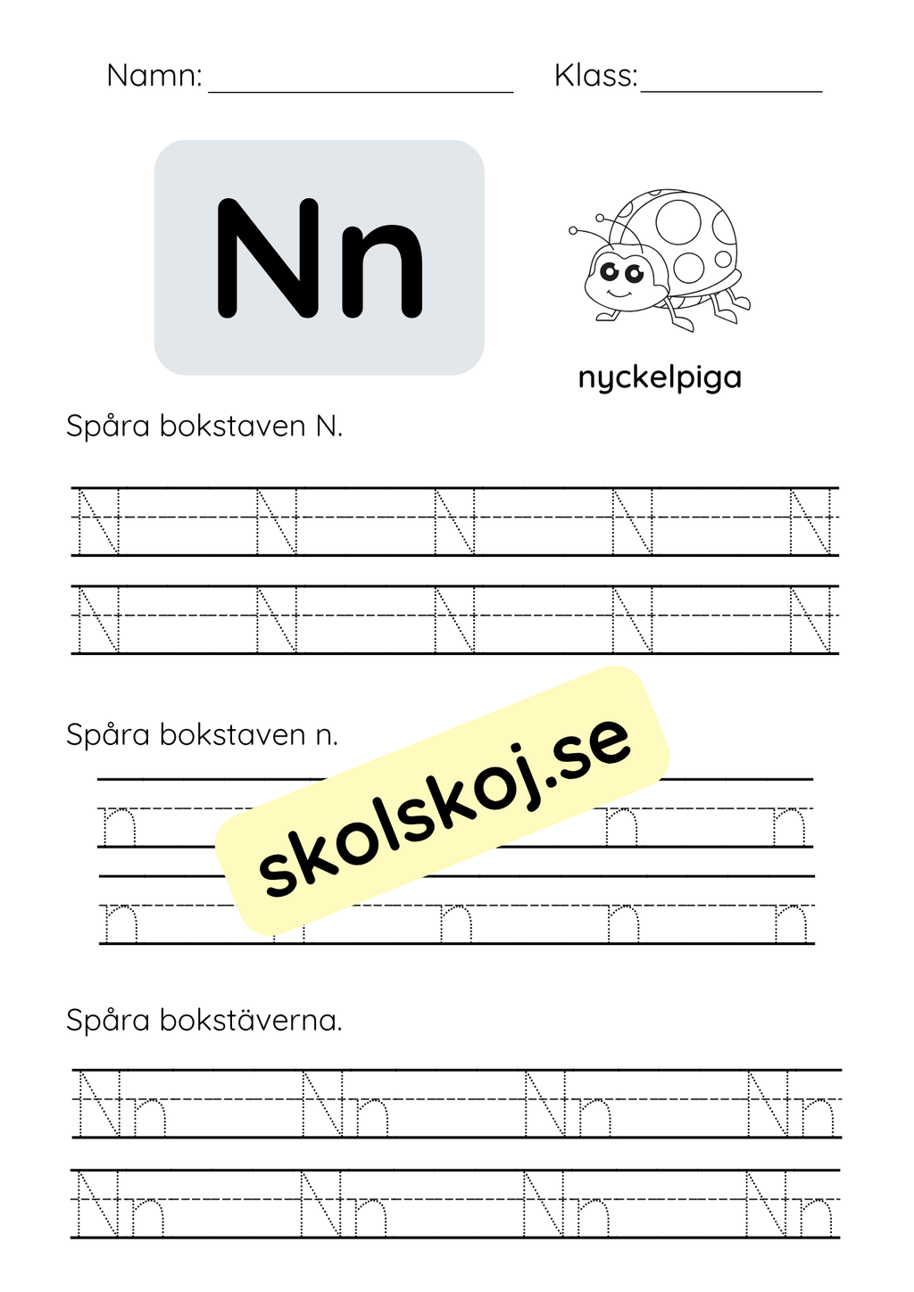 Spåra bokstäver - Hela alfabetet