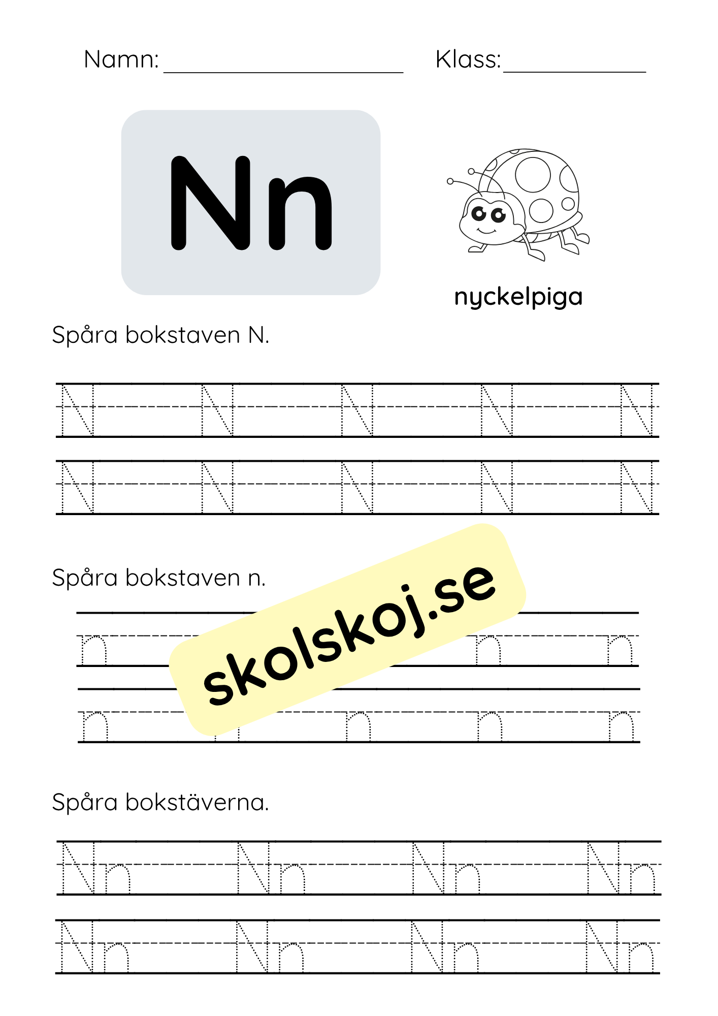 Spåra bokstäver - Hela alfabetet