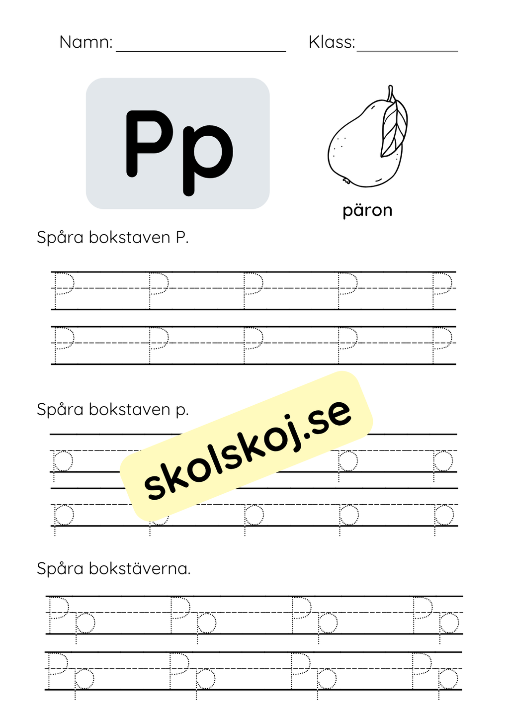 Spåra bokstäver - Hela alfabetet