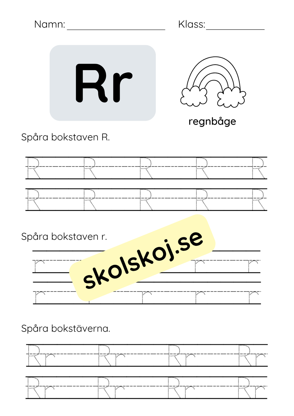 Spåra bokstäver - Hela alfabetet