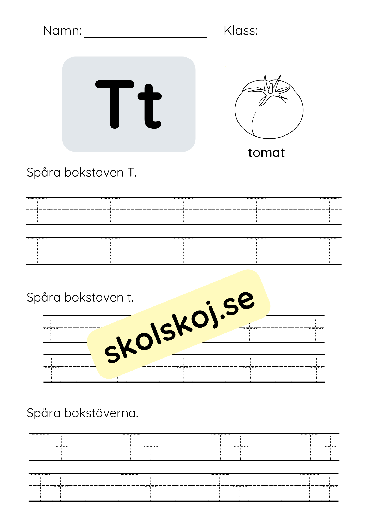 Spåra bokstäver - Hela alfabetet