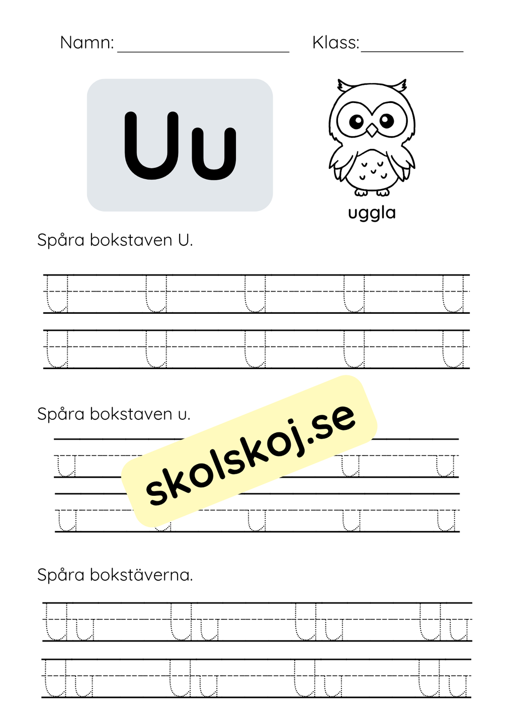 Spåra bokstäver - Hela alfabetet