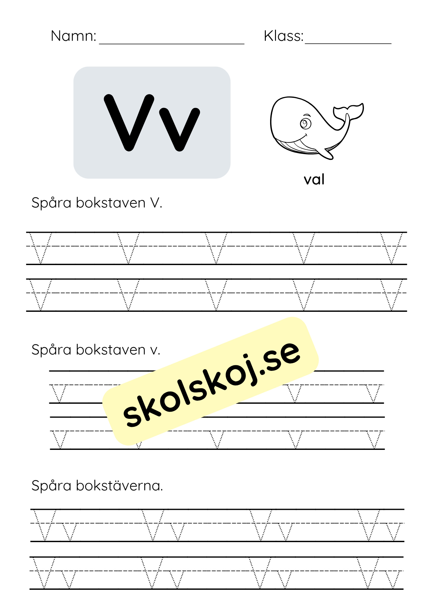 Spåra bokstäver - Hela alfabetet