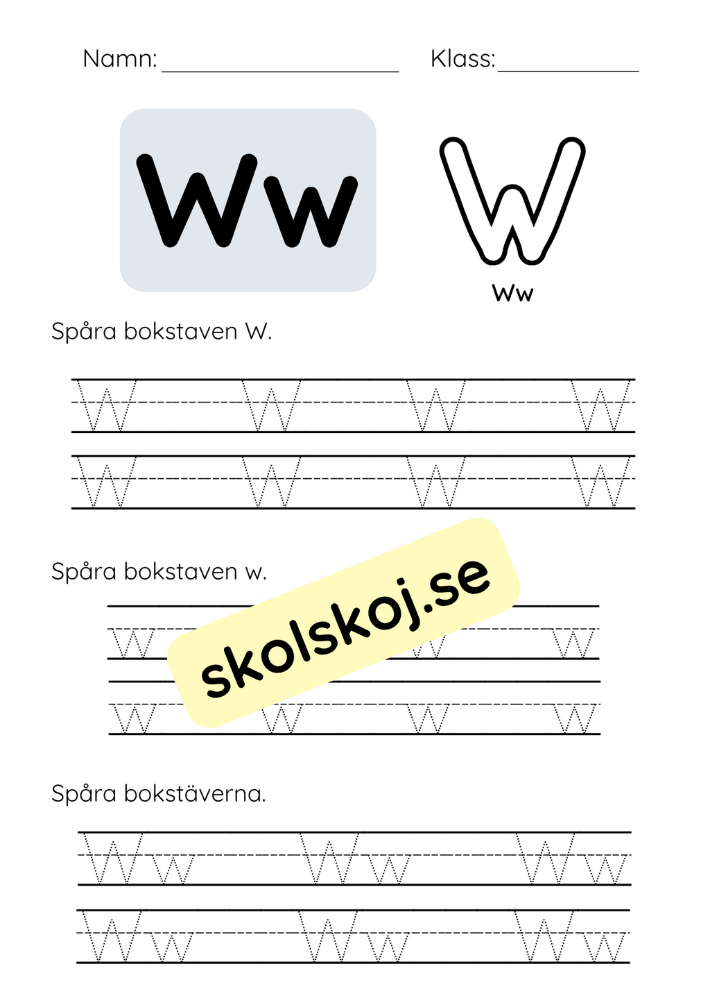 Spåra bokstäver - Hela alfabetet