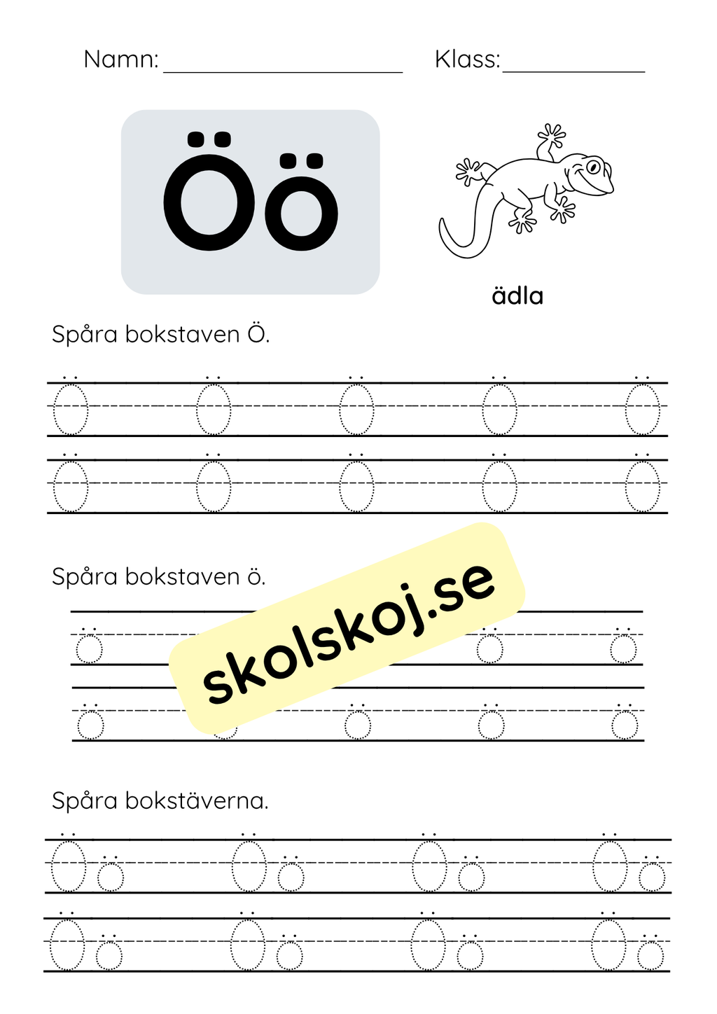 Spåra bokstäver - Hela alfabetet