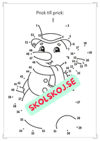 Spåra och färglägg - Prick till prick - Christmas edition