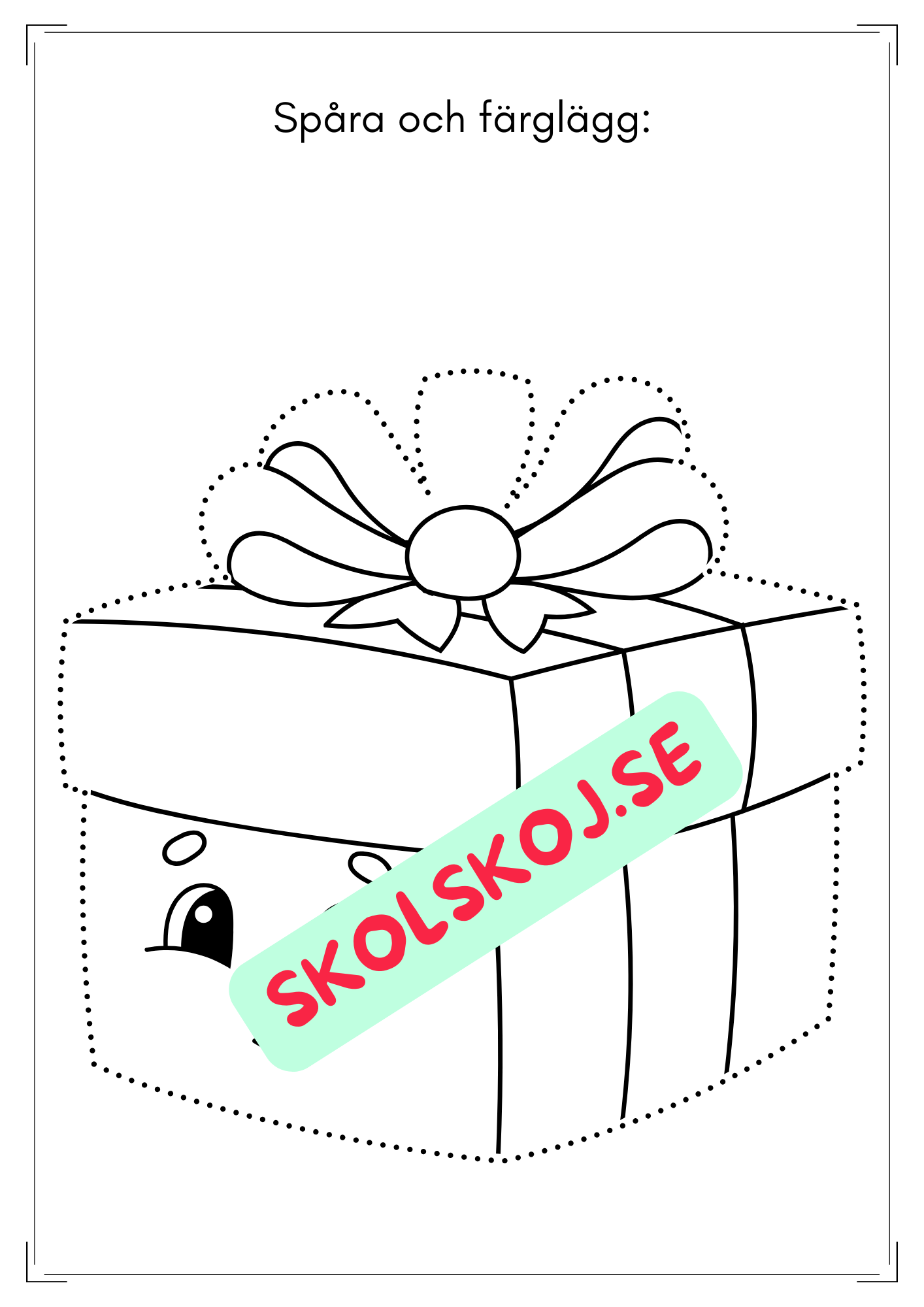 Spåra och färglägg - Prick till prick - Christmas edition