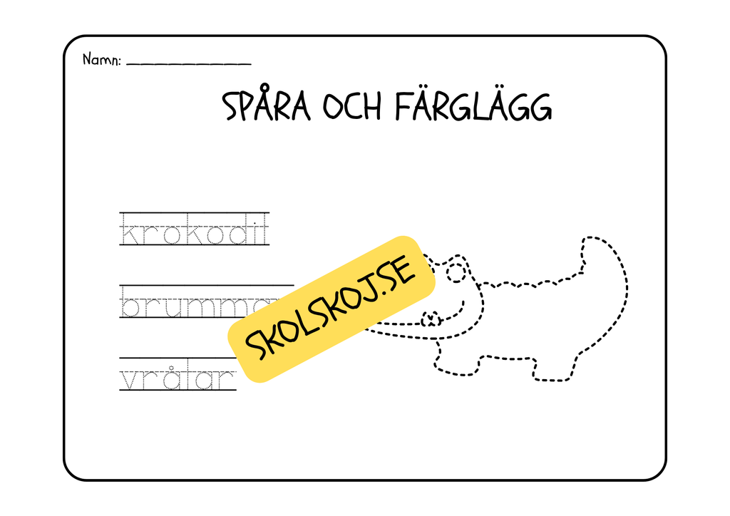 Spåra och färglägg - Tema djur