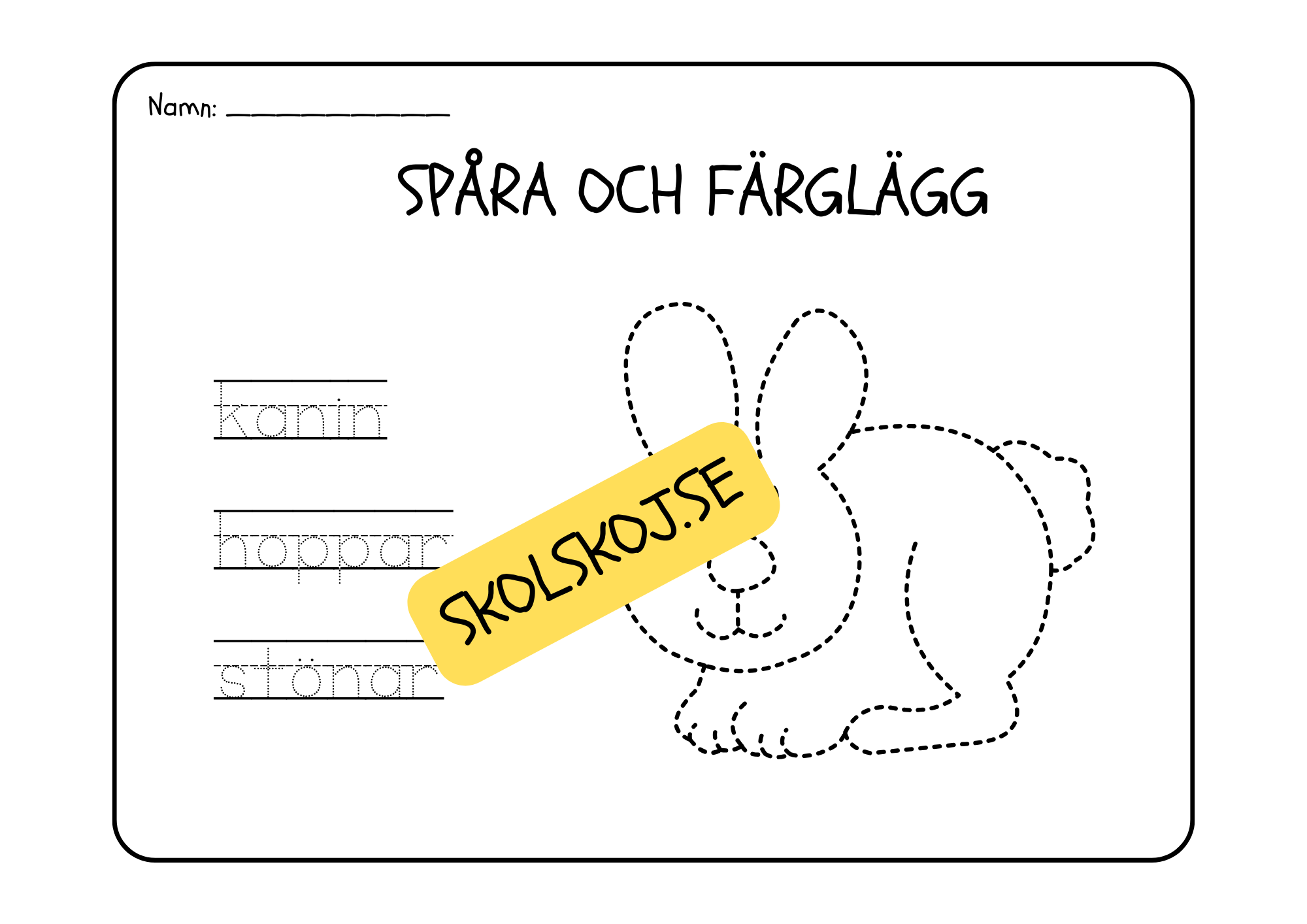 Spåra och färglägg - Tema djur