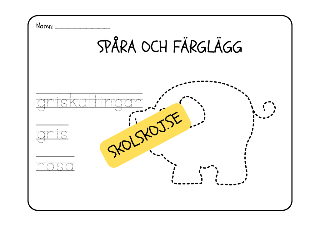 Spåra och färglägg - Tema djur