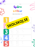 Spåra och skriv siffrorna 1 - 20