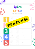 Spåra och skriv siffrorna 1 - 20