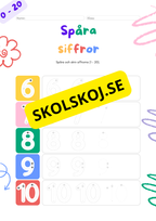 Spåra och skriv siffrorna 1 - 20