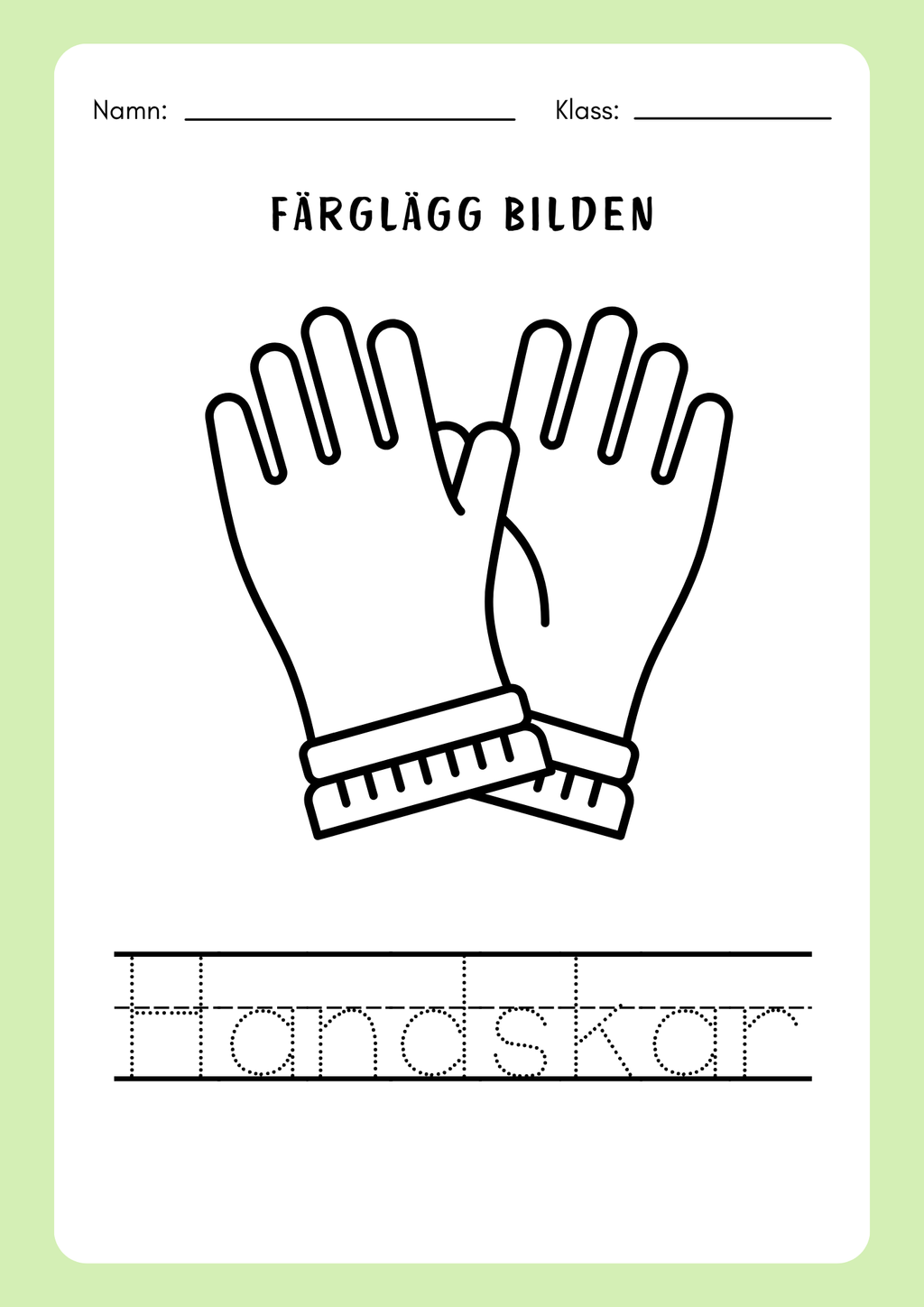 Spåra orden och färglägg bilderna - Häfte