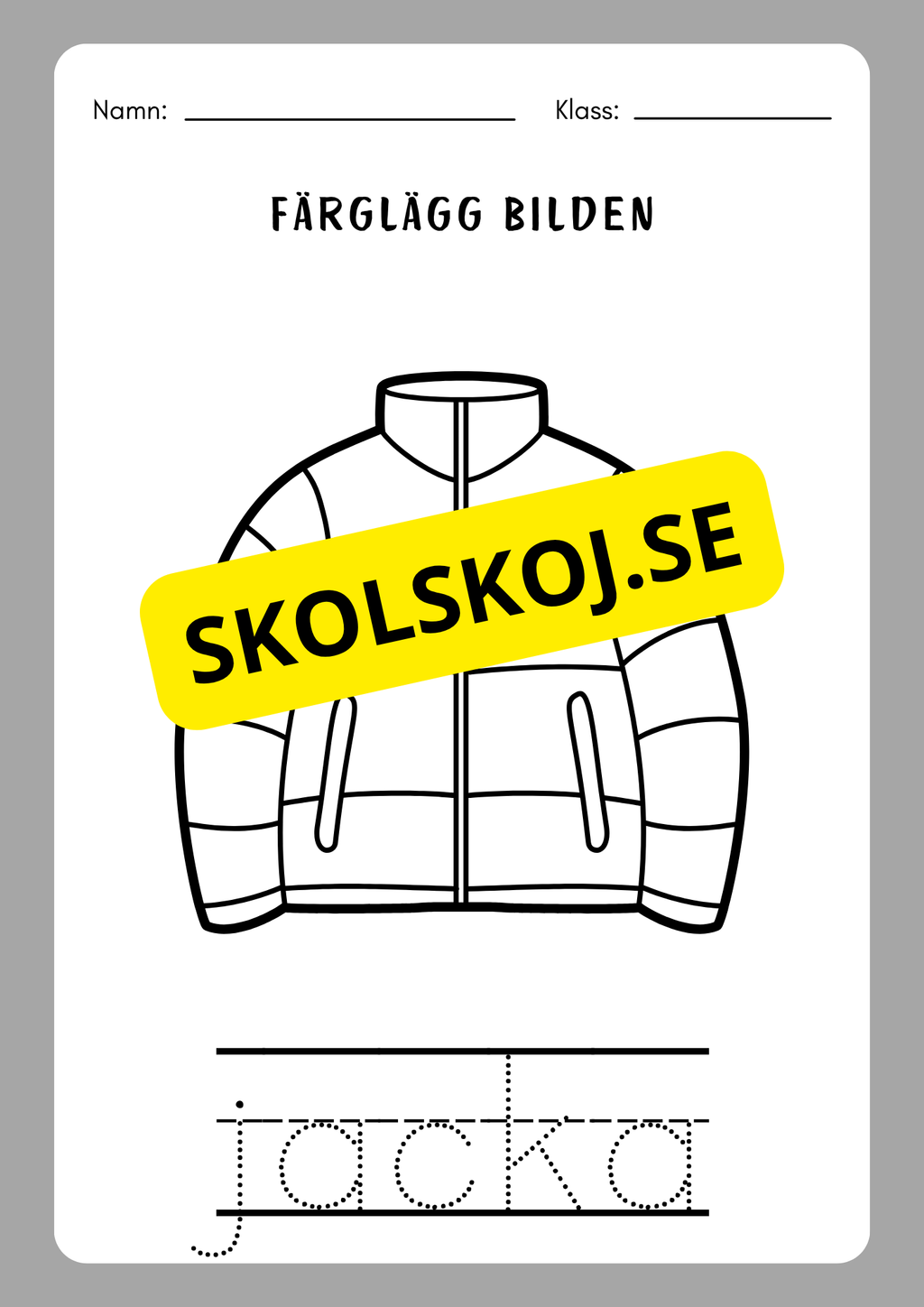 Spåra orden och färglägg bilderna - Häfte