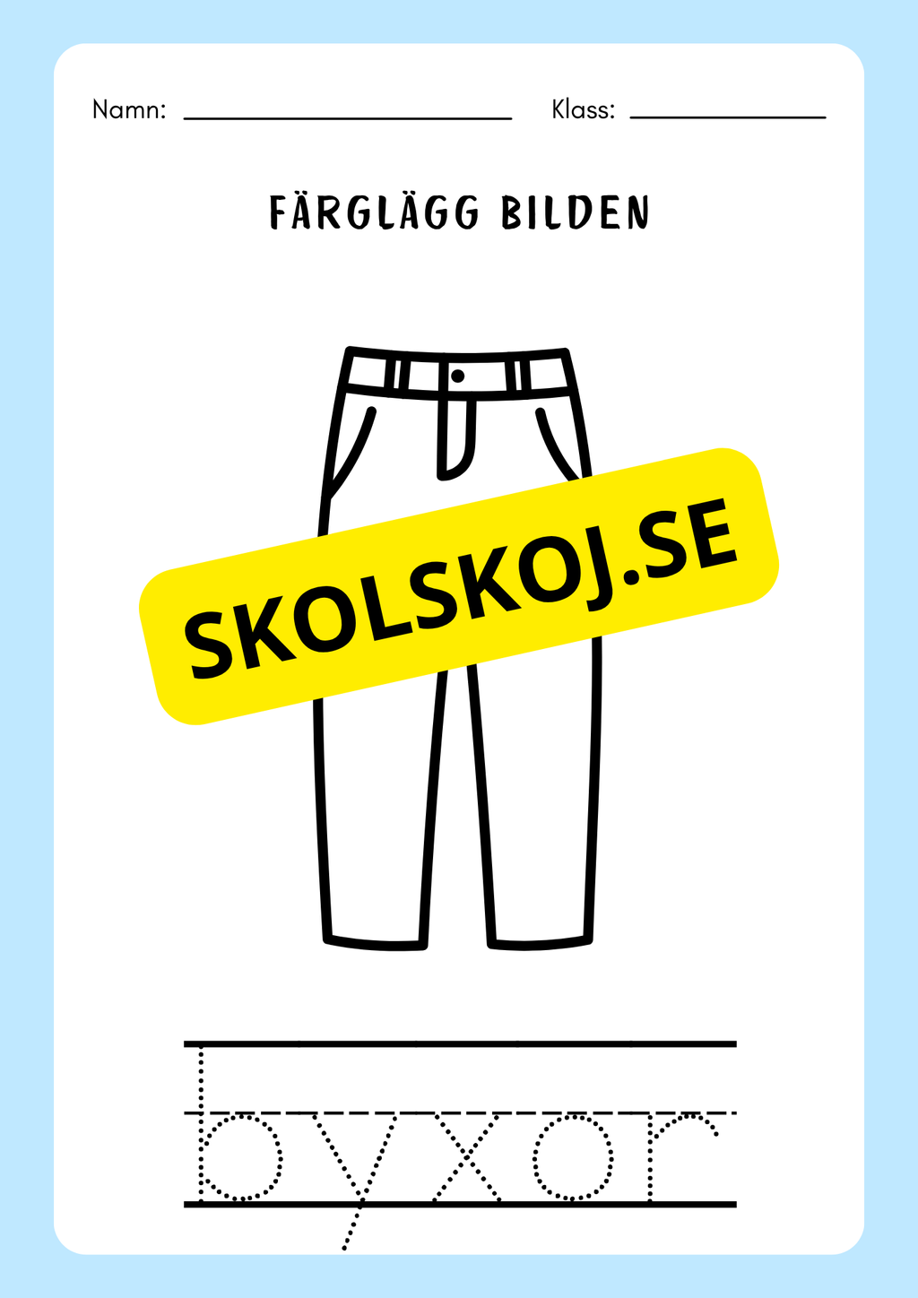 Spåra orden och färglägg bilderna - Häfte