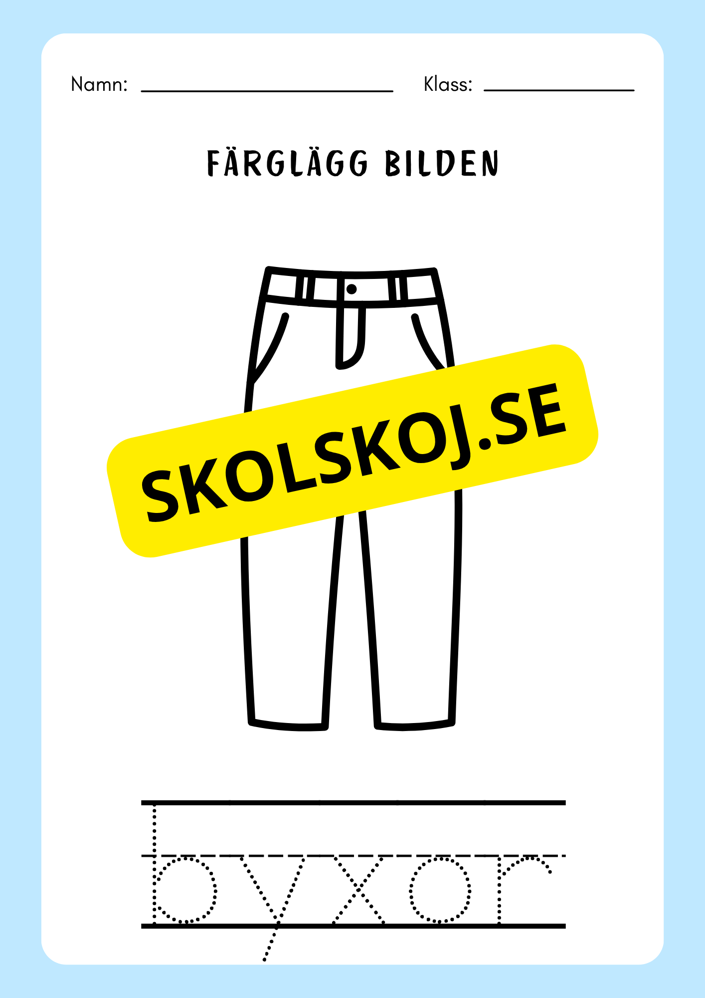Spåra orden och färglägg bilderna - Häfte