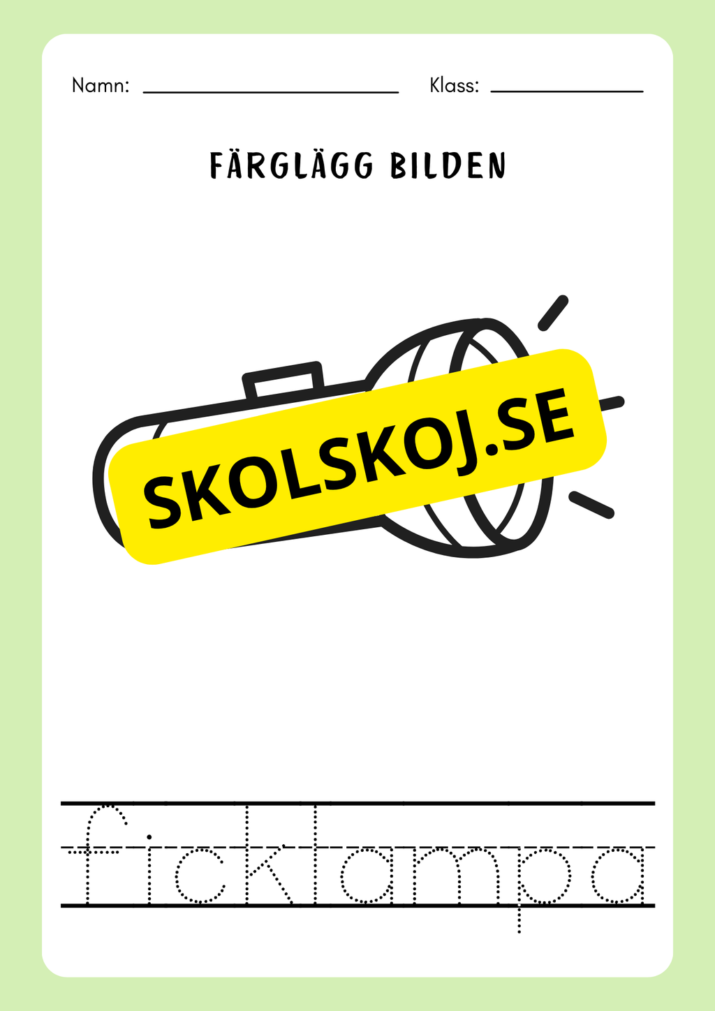 Spåra orden och färglägg bilderna - Häfte