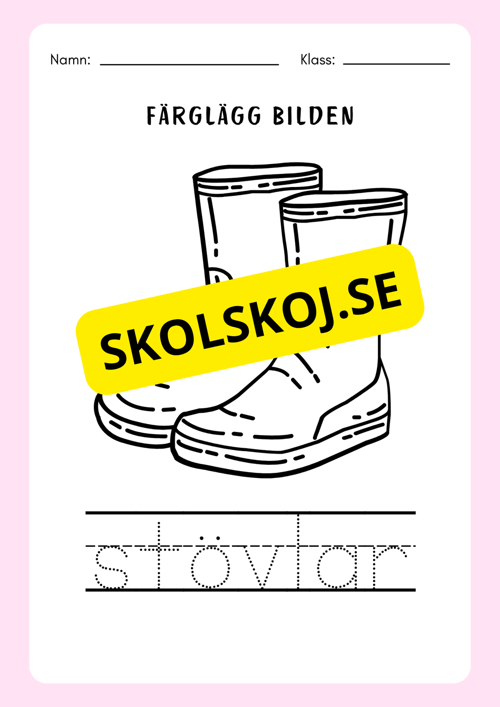 Spåra orden och färglägg bilderna - Häfte